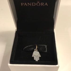 Sterling silver, CZ , hamsa Pandora charm